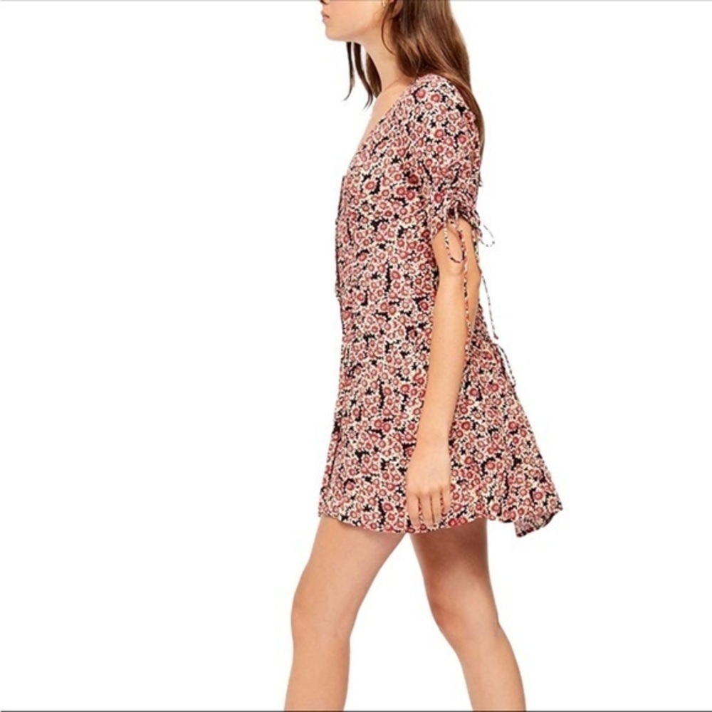 Free people Floral Red and Black Women's Dress